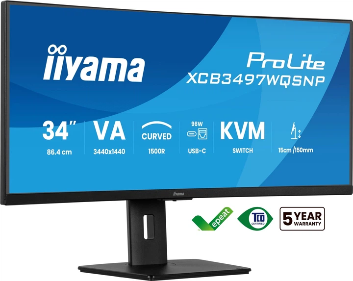 Монітор 34" Iiyama ProLite XCB3497WQSNP-B1 - зображення 3