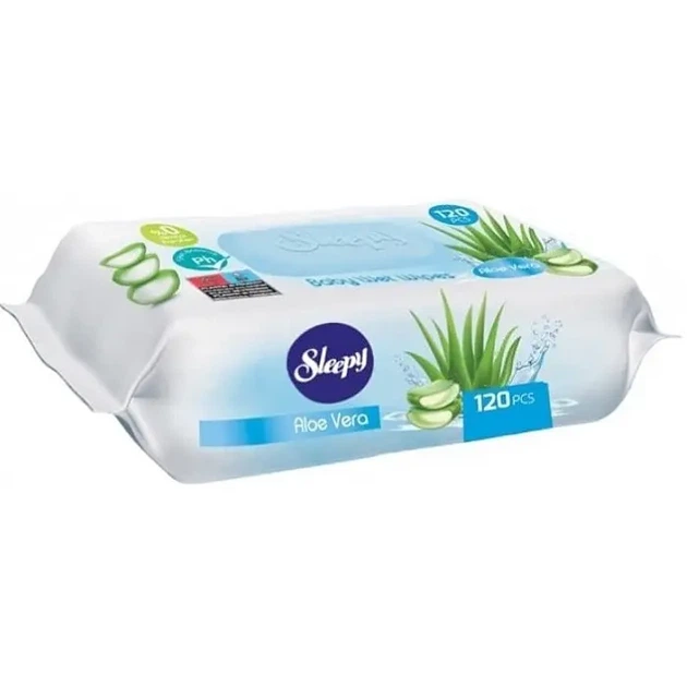 Вологі серветки Sleepy Aloe Vera, з клапаном, 120шт - зображення 2
