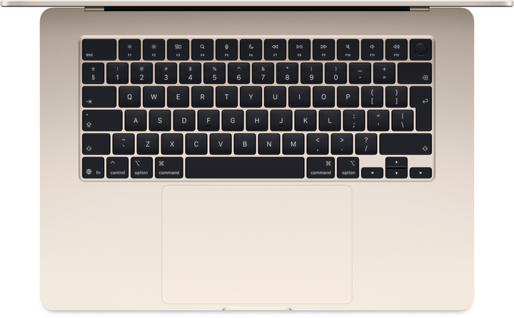 Laptop Apple MacBook Air 15.3" M4 16/256GB 2025 (MW1J3RU/A) (QWERTY+cyrylica) Starlight - obraz 2