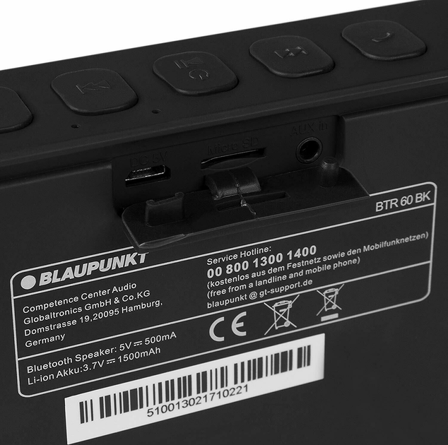 Przenośny głośnik Blaupunkt BTR 60 Black (510005763) - obraz 5