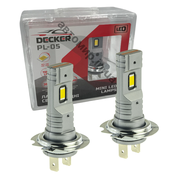 Лампа світлодіодна для фар DECKER LED PL-05 H7 5000K 7000 LM 30W 2шт комплект - зображення 7