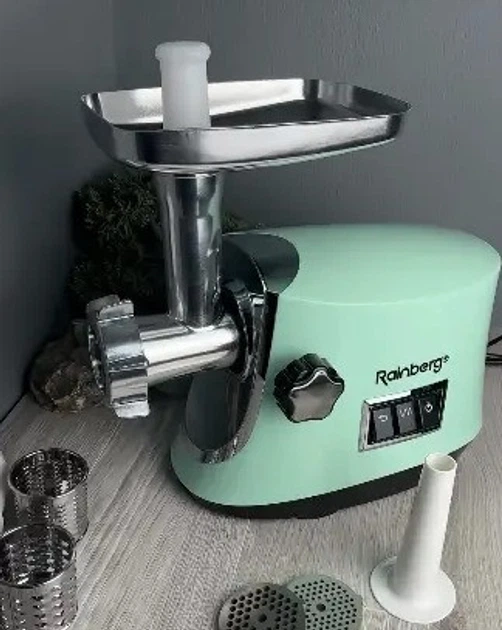 Электрическая мясорубка шинковка с реверсом 3800W Rainberg RB-2272 Бирюзовый - изображение 3