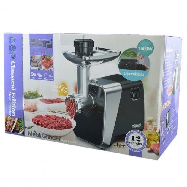 Электрическая мясорубка с реверсом 1600W DSP KM-5034 Черный - Фото 9 Электрическая мясорубка с реверсом 1600W DSP KM-5034 Черный - изображение 9