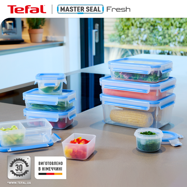 Набір контейнерів Tefal MasterSeal Прямокутні 2.3 л + 550 мл (SET18_2пр.) - зображення 7