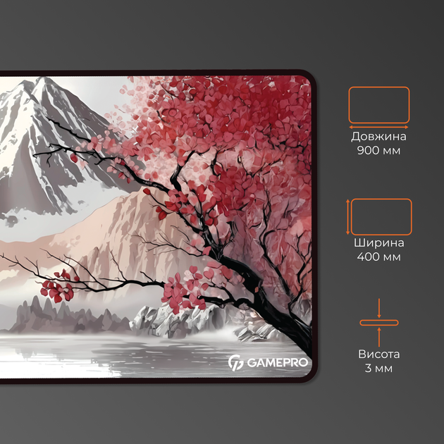 Ігрова поверхня Gamepro MP275JS Control/Speed 900 x 400 х 3 мм Gray-Pink - зображення 4