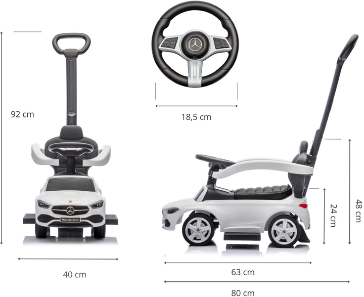 Pojazd Milly Mally Mercedes C-Class Deluxe Biały (5901761127225) - obraz 6