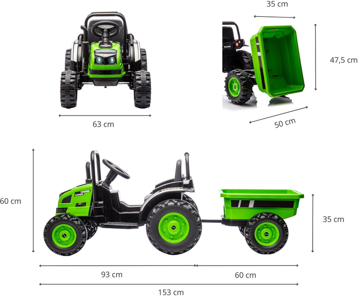 Traktorek z przyczepką Milly Mally Farmer Zielony (5901761129069) - obraz 7