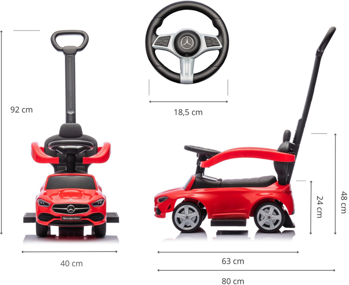 Pojazd Milly Mally Mercedes C-Class Czerwony (5901761127133) - obraz 6