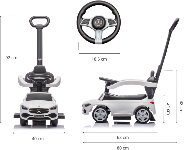 Pojazd Milly Mally Mercedes C-Class Biały (5901761127140) - obraz 5