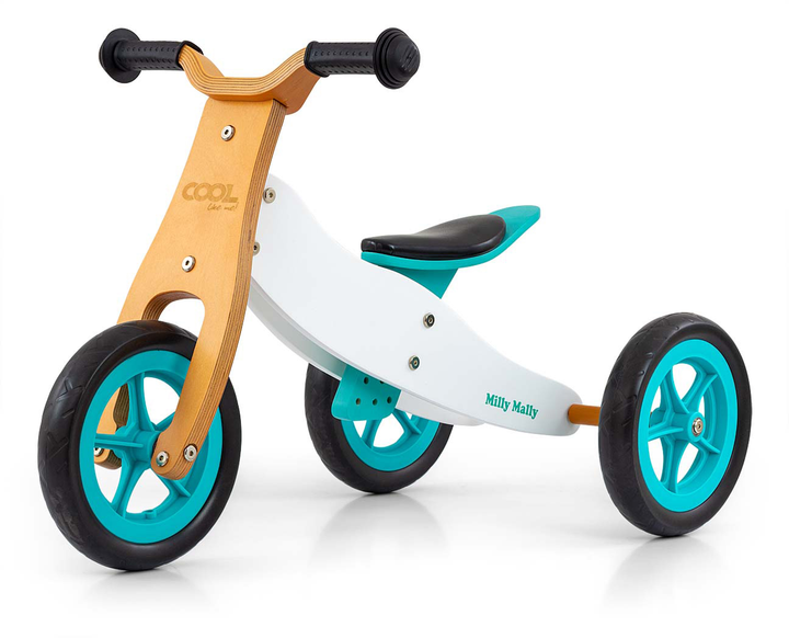Rowerek biegowy Milly Mally 2 w 1 Cool Classic Miętowy (5901761129830) - obraz 4