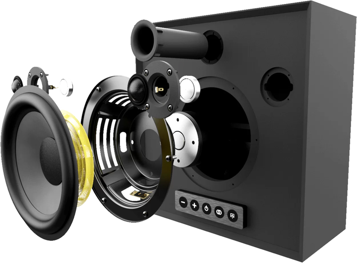 Пара активних Hi-Fi Bluetooth-колонок Morel Högtalare White Minimal (HOGTALARE PAIR - BLACK CABINET WITH WHITE GRILL (EU)) - зображення 3
