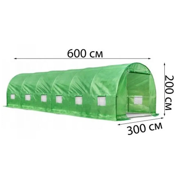 Теплица садовая Bonro UP-18м2 с окнами 600x300x200 см арочная Зеленая (117-76-42400405) - изображение 6