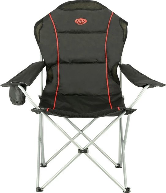 Крісло туристичне Nils Camp NC3080 Black-Red (5907695593099) - зображення 1