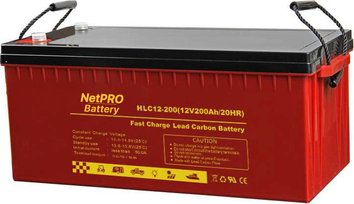 Свинцево-карбоновий акумулятор NetPRO HLC12-200 - зображення 3
