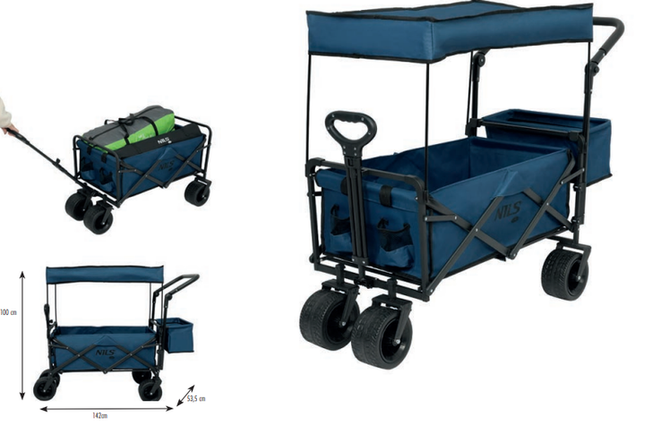 Туристичний візок Nils Camp NC2605 120 L Синій (5908261680403) - зображення 3