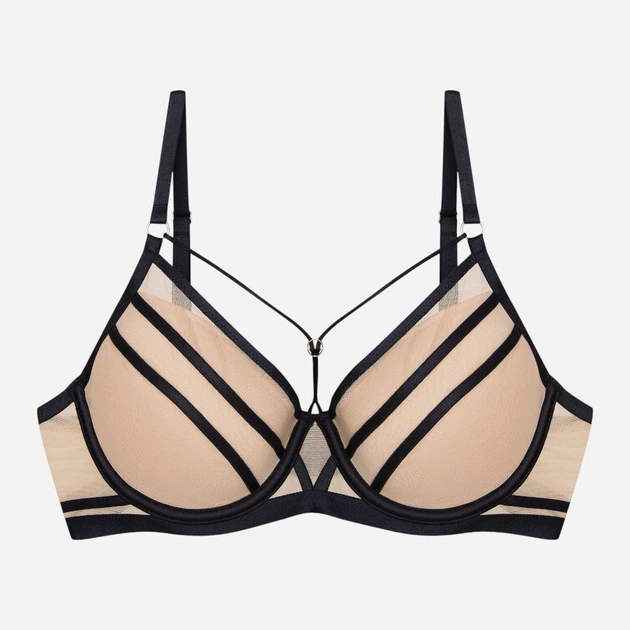 Biustonosz damski Push Up z fiszbinami Esotiq Blanca 41677-61X 65E Czarny z beżowym (5903972551516) - obraz 11