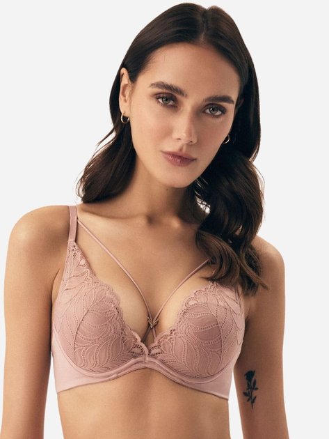 Бюстгальтер Push-up з кісточками мереживний Esotiq Korin 42361-39X 70D Темно-рожевий (5903972394878) - зображення 8