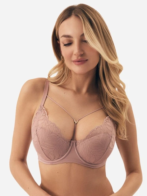 Бюстгальтер з кісточками мереживний Esotiq Korin 42363-39X 75F Темно-рожевий (5903972395349) - зображення 6
