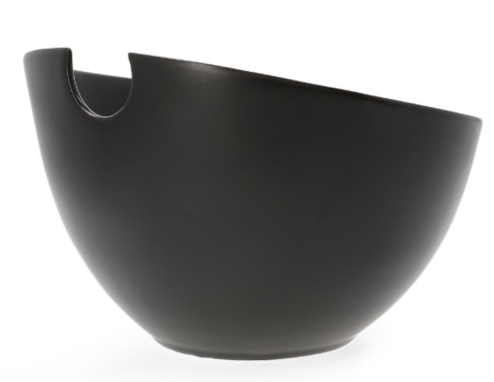 Zestaw HOMLA Mooka Miska do sałat ceramiczna czarna 24 cm + sztućce do serwowania 2 szt (5904183810652) - obraz 6