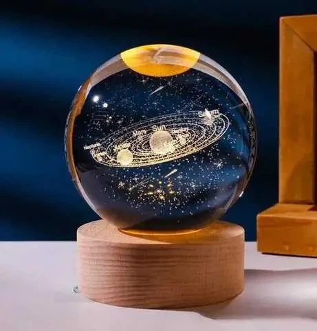 Светодиодный хрустальный шар, декоративный универсальный 3D ночник, хрустальный шар - изображение 2