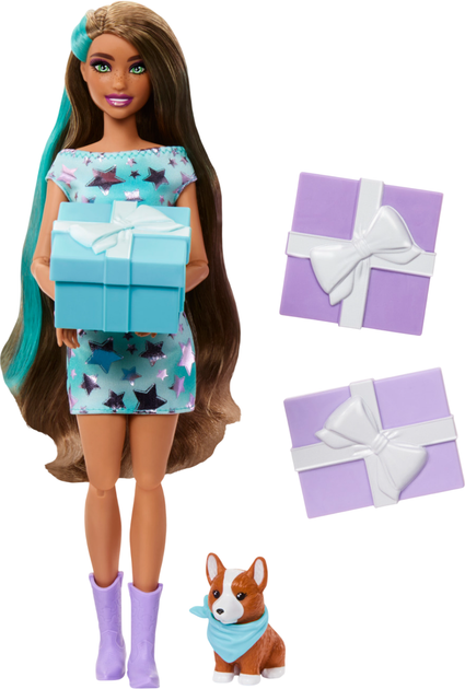 Lalka Barbie Przyjęcie niespodzianka w turkusowych odcieniach JFG72 (194735296514) - obraz 3