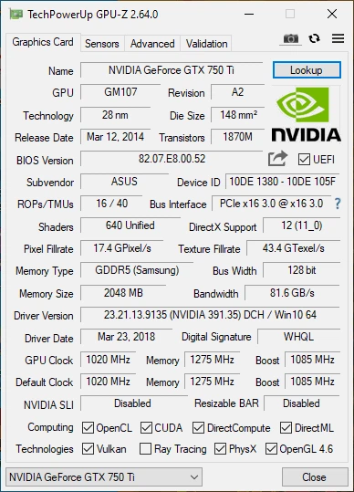 Видеокарта Taishuo PCI-Ex GeForce GTX 750 Ti 2GB DDR5 OEM (128 bit) (VGA, DVI, HDMI) (№851) - изображение 5