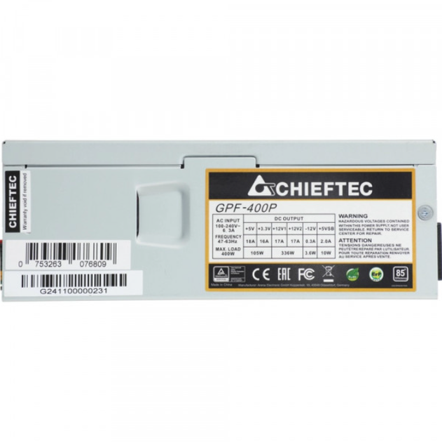 Блок питания Chieftec SMART GPF-400P 400W 80mm fan >85% TFX bulk (GPF-400P) - изображение 5