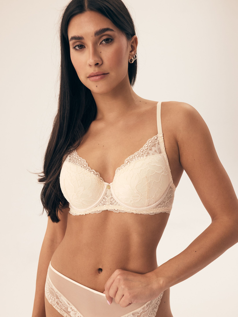 Biustonosz damski bez Push Up usztywniany Henderson Noche 42582-24X 75D Beżowy (5903972399620) - obraz 1
