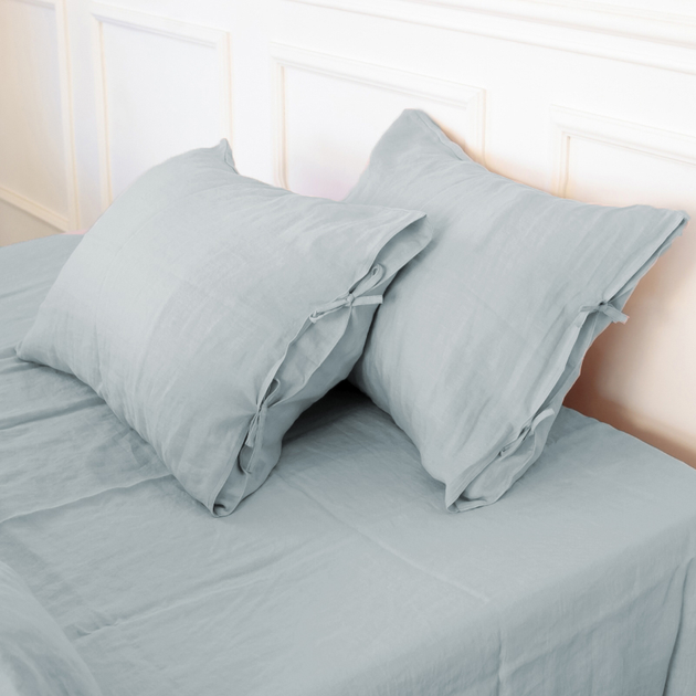 Простирадло на резинці MirSon Льон Linen Caspian 180x190 см від Rozetka на платформі USKIDKA Акція на Простирадло на резинці MirSon Льон Linen Caspian 180x190 см від Rozetka