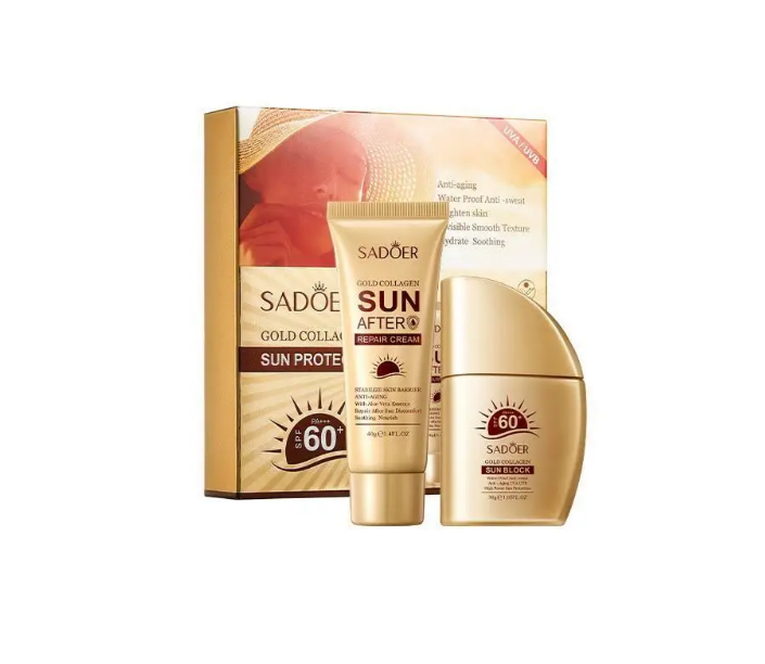 Набір сонцезахисний Sadoer SPF60 (крем для засмаги 30г + крем після засмаги 40г) (6942349741852) - Фото 1 Набір сонцезахисний Sadoer SPF60 (крем для засмаги 30г + крем після засмаги 40г) (6942349741852) - изображение 1
