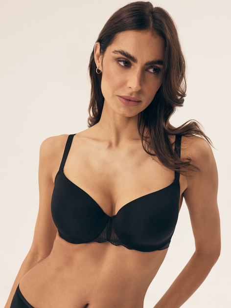Biustonosz damski bez Push Up usztywniany Esotiq Bluey 42918-99X 80F Czarny (5903972562666) - obraz 1