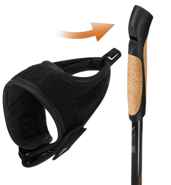 Kije do nordic walking Nils NW8613 włókno węglowe Czarne (5907695557879) - obraz 4