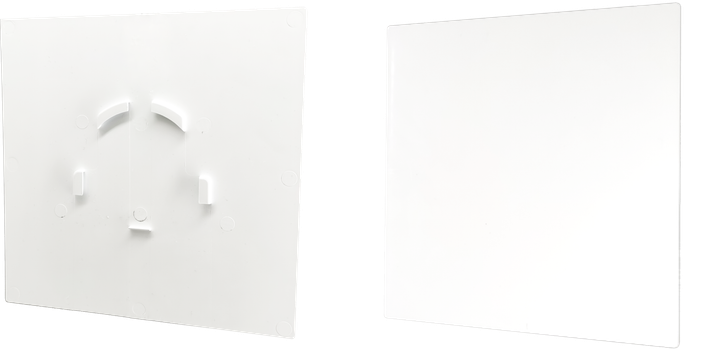 Вентиляційна решітка декоративна з панеллю AirRoxy 150x150 dRim grill ABS White Gloss Plexi - комплект (02-300-01-183) - Фото 3 Вентиляційна решітка декоративна з панеллю AirRoxy 150x150 dRim grill ABS White Gloss Plexi - комплект (02-300-01-183) - зображення 3
