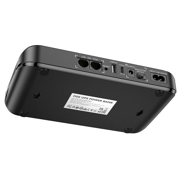 ДБЖ (UPS) для роутера Hoco DB62 UPS (20000mAh/18W/1USB/1TypeC/5/9/12v/POE 15-24V/LED) black - зображення 3