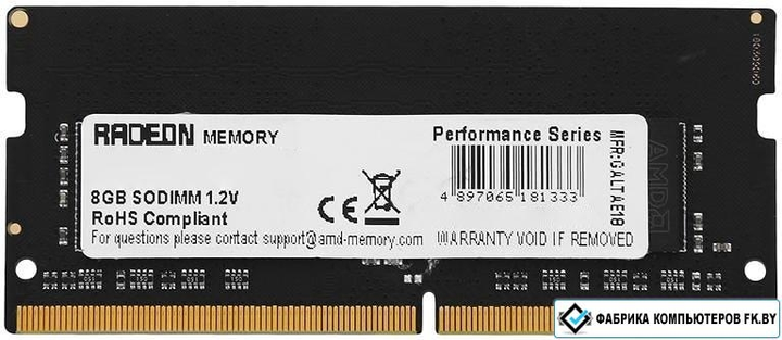 Pamięć RAM AMD SODIMM DDR4-3000 8192MB PC4-24000 R9 Series (R948G3000S2S-UO) - obraz 1