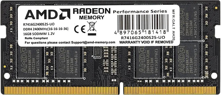 Pamięć RAM AMD SODIMM DDR4-2400 16384MB PC4-19200 Radeon R7 Performance (R7416G2400S2S-UO) - obraz 1
