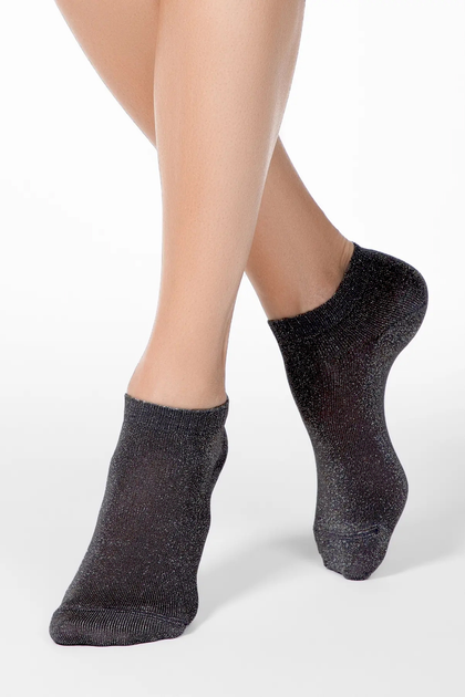 Носочки хлопковые с люрексом EcoSocks Lurex Cotton 37-40 Черные 