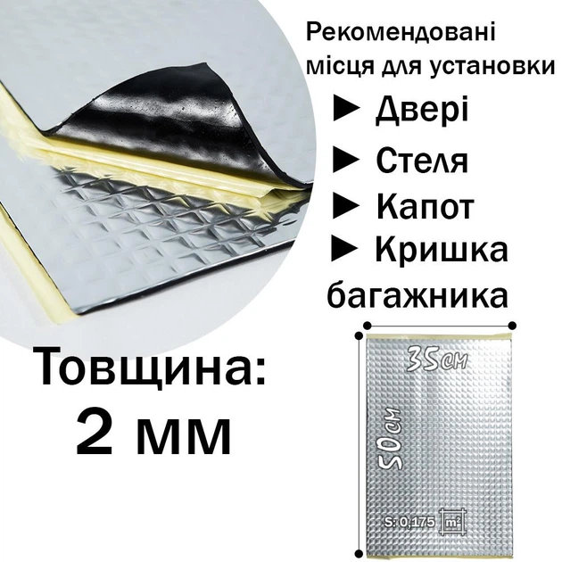 Виброизоляция стандарт класса Vibrex Master 2*350*500 (шумоизоляция, шумка, обесшумка, шумовиброизоляция автомобиля) - изображение 3