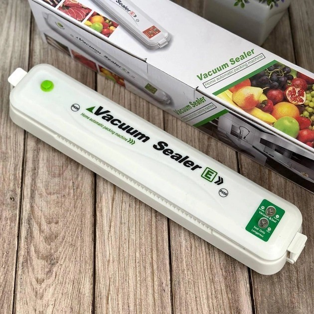 Домашний кухонный вакуумный упаковщик WRAPPER вакууматор продуктов Белый (VD-7372) - изображение 9