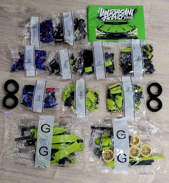 Конструктор Technic Lamborghini Racing Edition (1314 деталей, совместим с LEGO) зеленый - изображение 7