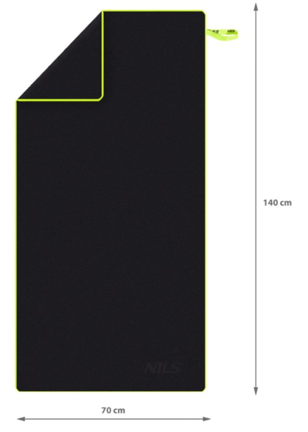 Ręcznik NILS CAMP NCR11 z mikrofibry 140 x 70 cm Czarny (5907695592962) - obraz 6