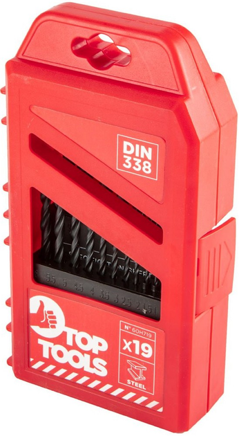 Zestaw wierteł Top Tools 1 - 10 mm 19 szt 60H719 (5902062060266) - obraz 2