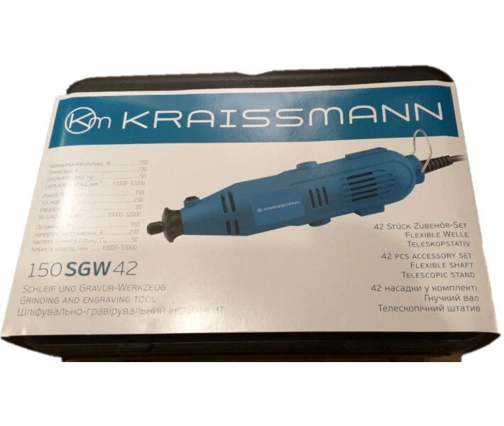 Шлифовально-гравировальная машина KRAISSMANN 150 SGW 42, пластиковый кейс, гибкий вал, стойка - Фото 3 Шлифовально-гравировальная машина KRAISSMANN 150 SGW 42, пластиковый кейс, гибкий вал, стойка - изображение 3