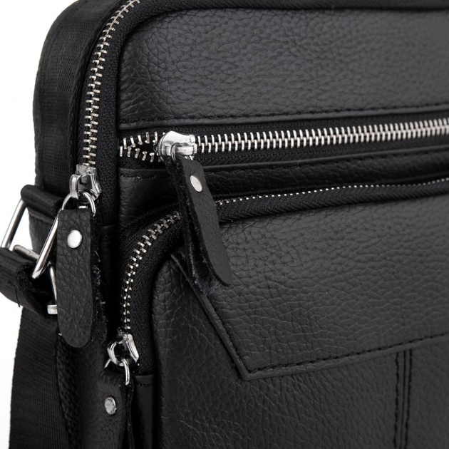 Мужской кожаный мессенджер через плечо черный Tiding Bag A25F-1519A - Фото 8 Мужской кожаный мессенджер через плечо черный Tiding Bag A25F-1519A - изображение 8