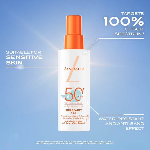 Mleczko w sprayu z filtrem przeciwsłonecznym dla dzieci Lancaster Sun Beauty SPF 50+ 150 ml (3616305924933) - obraz 4