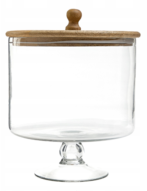 Patera na nóżce z kloszem HOMLA Wood Colony szklana 24 x 18 cm (5904183886749) - obraz 2