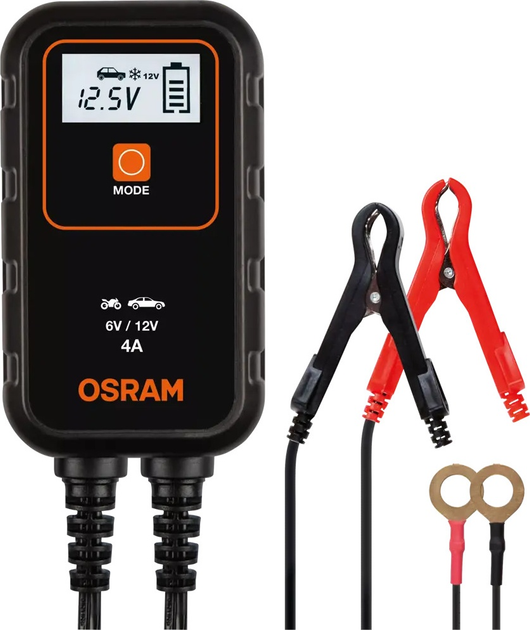 Зарядний пристрій акумуляторів OSRAM BATTERYcharge 904 6В/12В 4А (4052899620520) - зображення 3