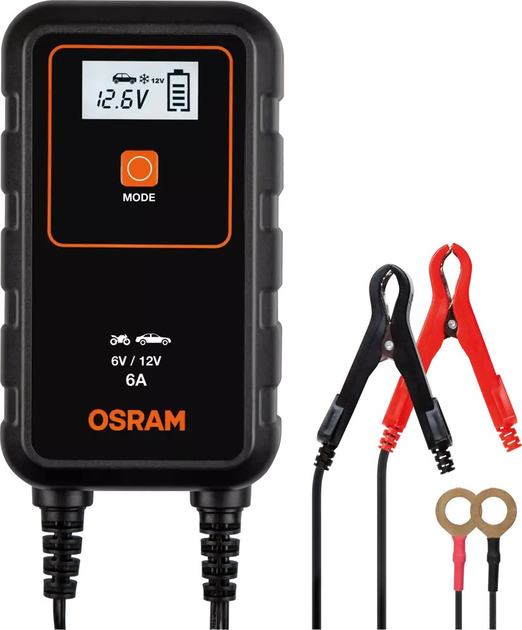 Зарядний пристрій акумуляторів OSRAM BATTERYcharge 906 6В/12В 6A (4052899620537) - зображення 1