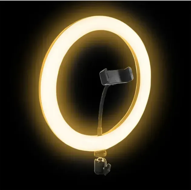 Кольцевая LED лампа LC-330 33 см с держателем для телефона от USB - изображение 5