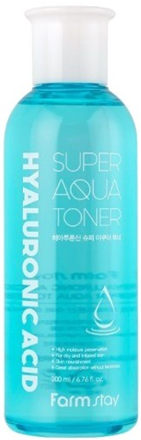 Тонер для обличчя FarmStay Hyaluronic Acid Super Aqua зволожуючий 200 мл (8809809800956) - зображення 1